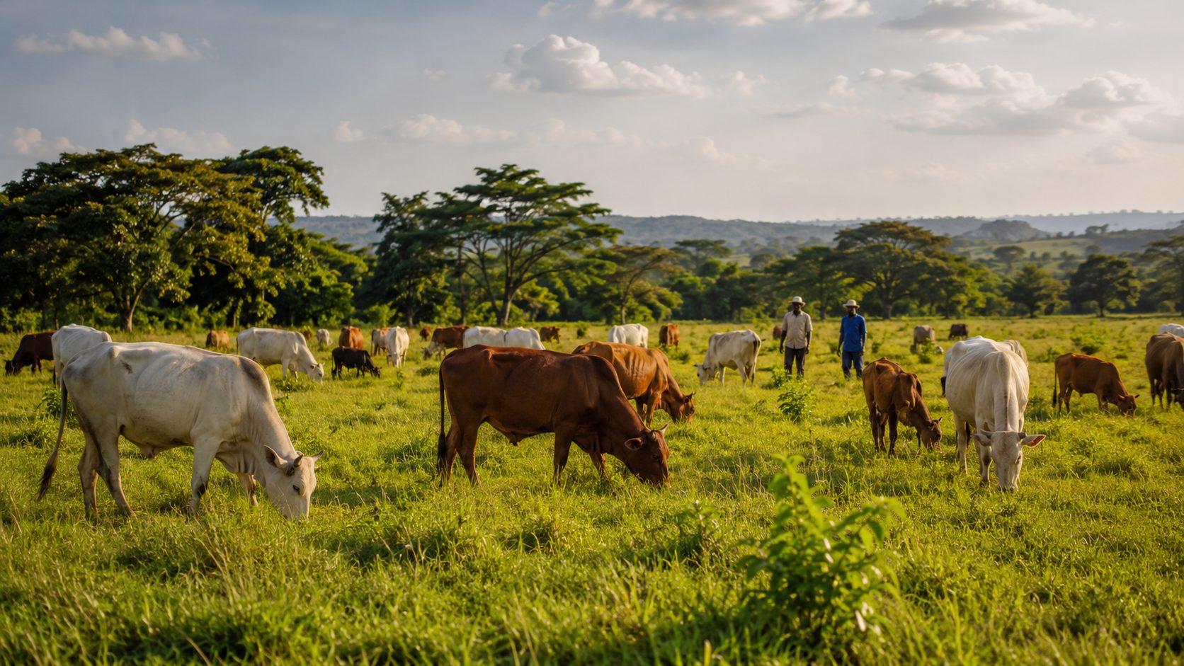 Cattle grazing naturally on a green ExploreLand pasture